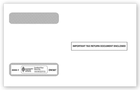 TF44441 4 Up Horizontal Laser W 2 Double Window Envelope 9 x 5 5/8" QTY 25