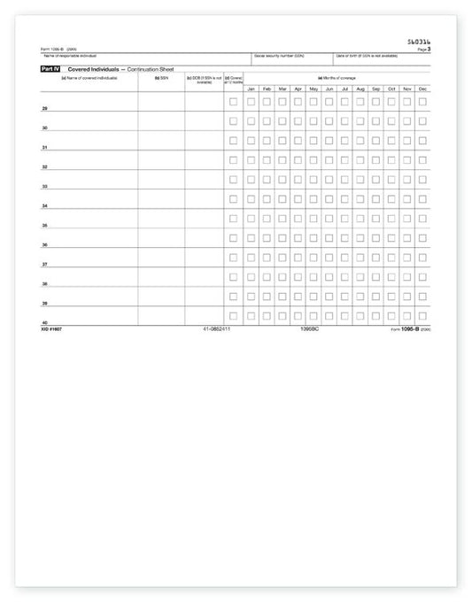 TF5095C Laser 1095B ACA Continuation Sheet 8 1/2 x 11"  QTY 25