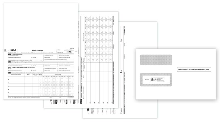 TF5095E 2023 Laser ACA 1095B Health Coverage Set with Envelopes 8 1/2 x 11"  QTY 25 Sets