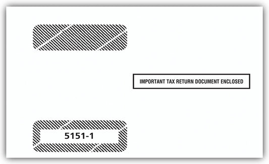 TF51511 4-Up Horizontal Laser W-2 Envelope Double-Window 9 x 5 5/8" QTY 25