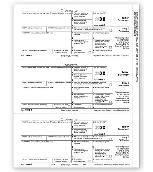 TF5181B Laser 1098-T Student Copy B Bulk 8 1/2 x 11"  QTY 1 Carton