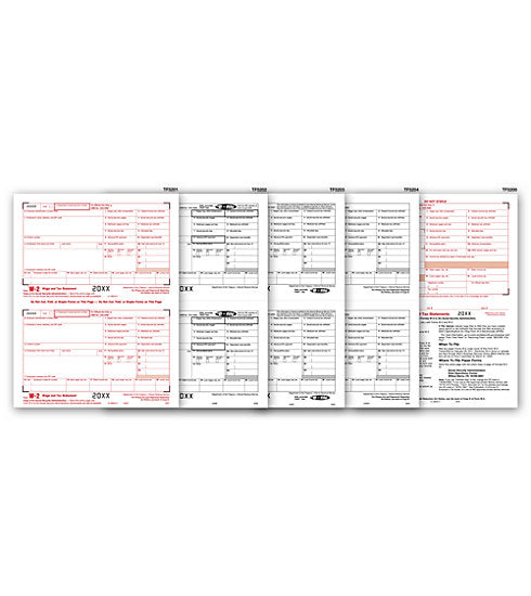 TF5645 Laser W-2 Set 4-Part 8 1/2 x 11"  QTY 50 Sets