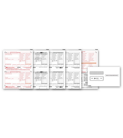 TF5645E Laser W-2 Set & Envelope Kit 4-Part 8 1/2 x 11"  QTY 10 Sets