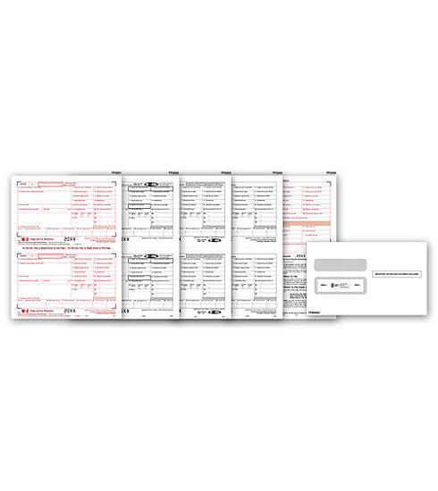 TF5655E Laser W-2 8-part Set & Envelope Kit 8 1/2 x 11"  QTY 10 Sets