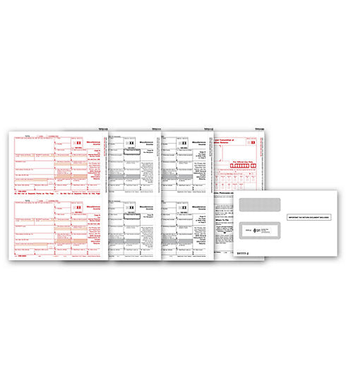 TF6103E 2022 4-Part Laser 1099-MISC Income Set & Envelope Kit 8 1/2 x 11" QTY 10 Sets
