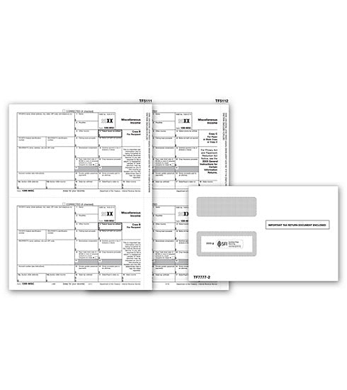 TF6113E Laser 1099-MISC 3-Part Electronic Filing Set And Envelope Kit 8 1/2 x 11" QTY 50 Sets
