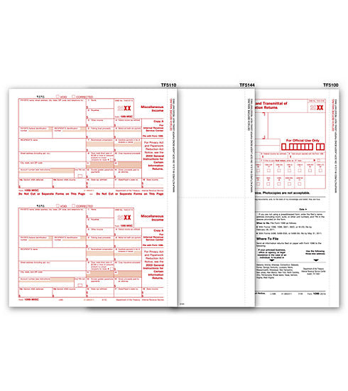 TF6173 2022 Laser 1099-MISC Income Blank 4-Part Set 8 1/2 x 11"  QTY 25 Sets
