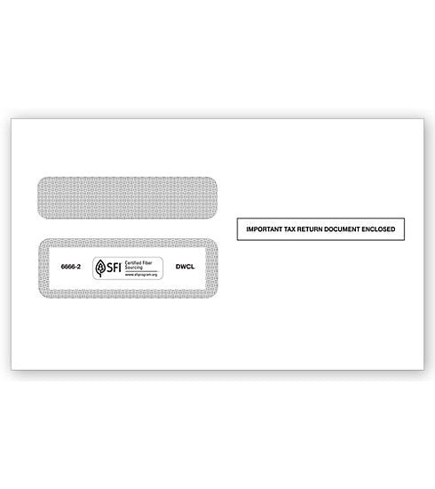 TF66662 W-2 Double-Window Self-Seal Envelope 5 5/8 x 9 1/4" QTY 25