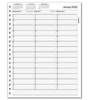 TIME10 TimeScan 1 Column Looseleaf Pages 15 Minute Intervals 7am-9pm