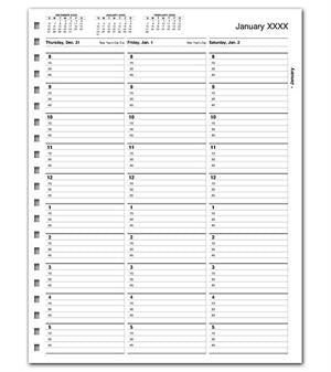 TIME12 TimeScan 1 Column Looseleaf Pages 15 Minute Intervals 8am-6pm