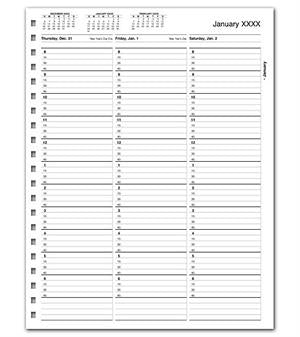 TIME16 TimeScan 1 Column Looseleaf Pages 15 Minute Intervals 8am-7pm